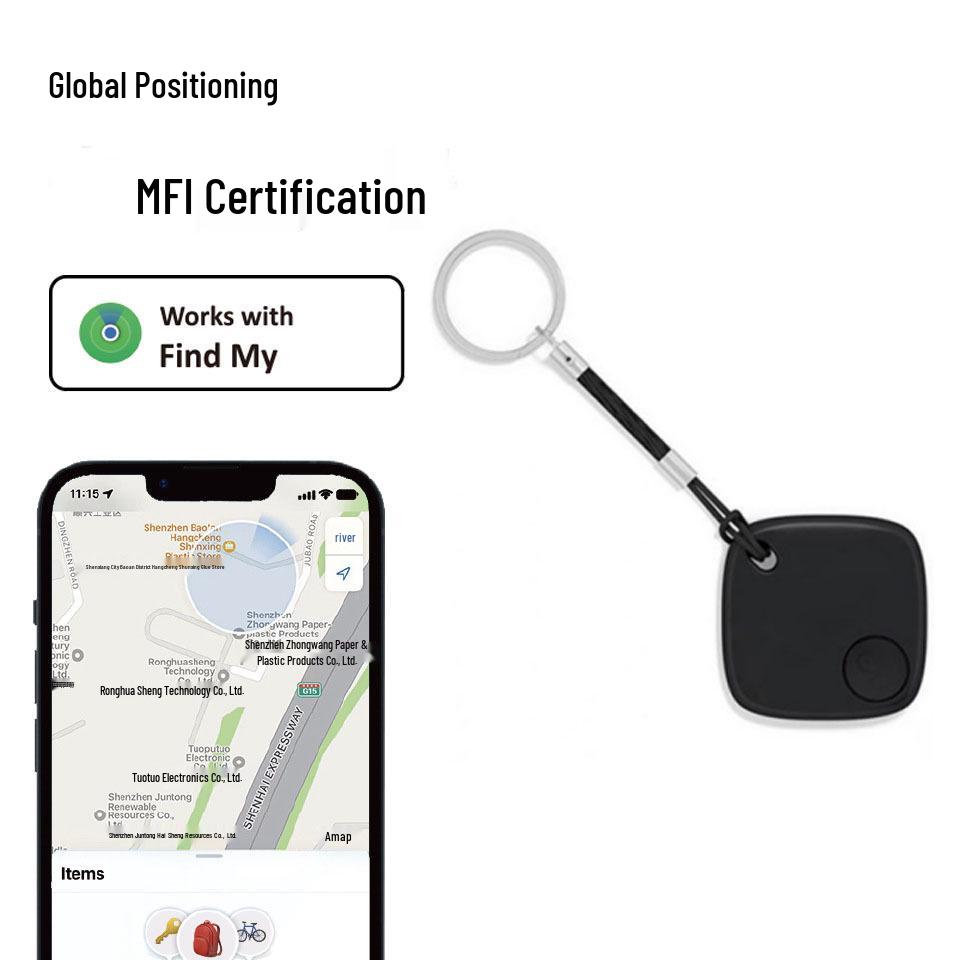 Apple Find My Bluetooth Locator for Keys & Bags - iOS Compatible Anti-Loss Device