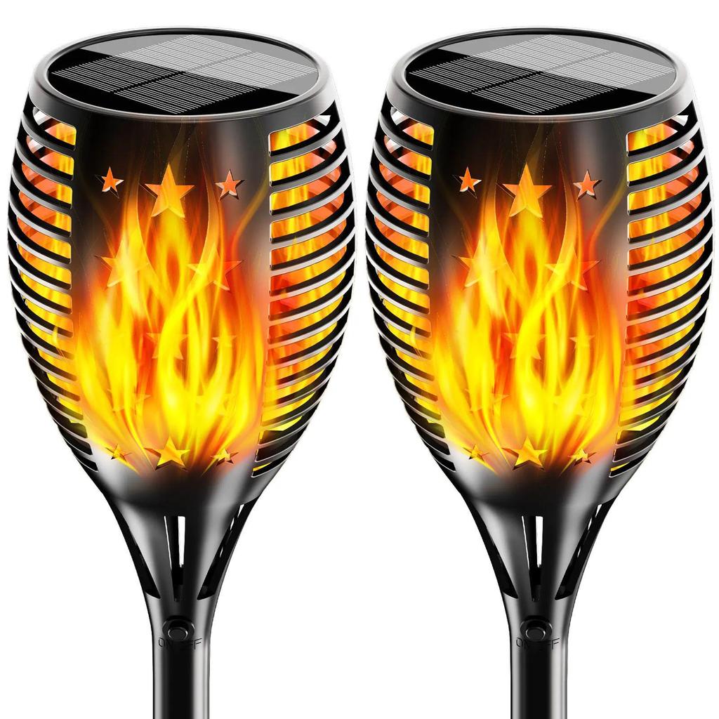 Solar Torch Lights with 96 LED Flame Effect for Outdoor Landscaping