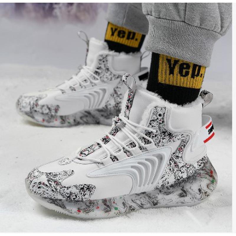 

Зимние высокие ботинки для папы большого размера, мужские сельские ботинки для утреннего ветра, попкорн, кокос, бархатные, большие, хлопковые, теплые, для холодного снега 38