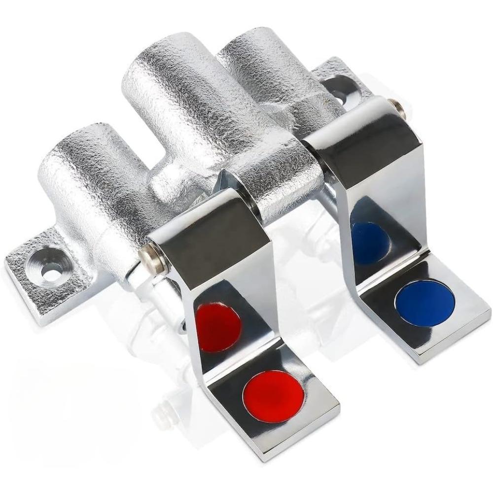 Brass Double Pedal Valve, Dual Foot Pedal Control for Sink Pedal Faucet (Dual Pedal Valve)