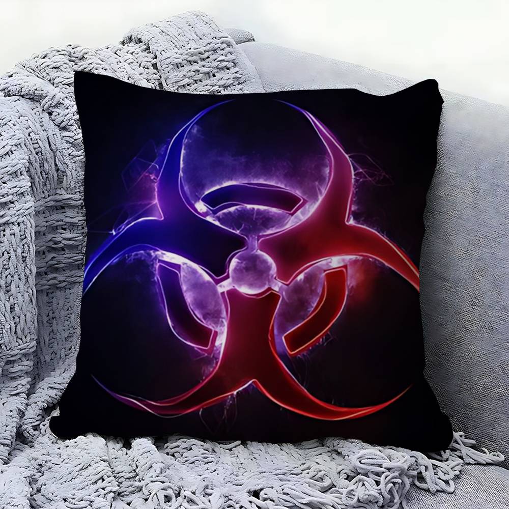 LOGO B-BIOHAZARD Pillow Gift Home Office Decoration Bedroom Sofa Car Cushion Cover Case 45x45