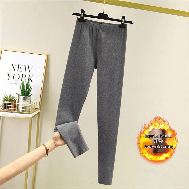 High-Waisted Heating Fleece Leggings - 2025 Slimming, Double Brushed, Elastic for Autumn/Winter