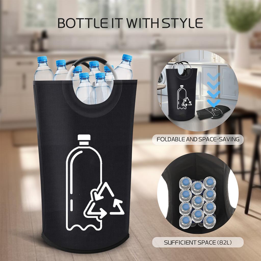 Aluminum Handle Recycling Bottle Storage Dirty Clothes Basket Detachable Storage Basket Recycling Basket Home Folding Recycling