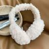 Soft Foldable Ear Cover Plush Winter Thicken Earflap Comfortable Solid Color Earmuffs  Women