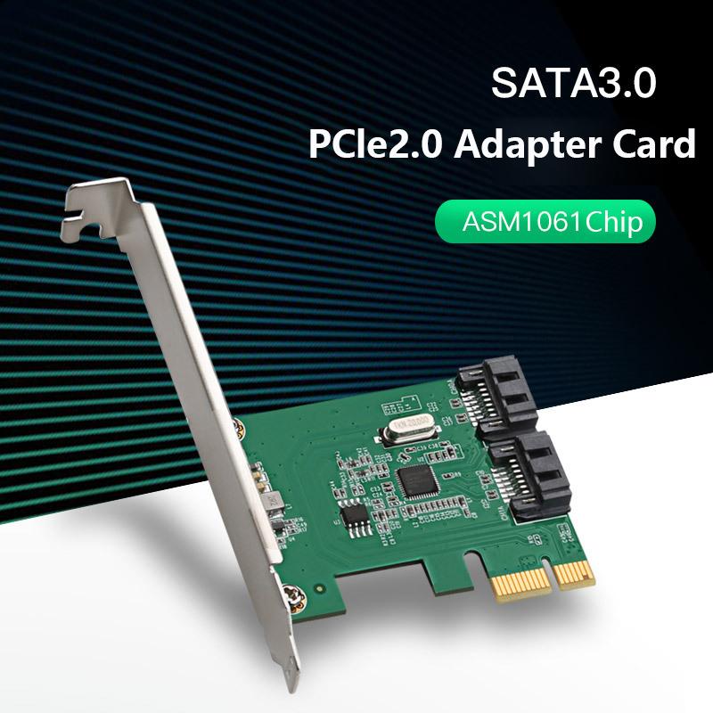 

TXB169 AMS1016 Chip Adapter Card Pcie 2.0 X1 to 2-port SATA3.0 Hard Drive Expansion Card As Shown A
