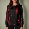 Women's Halloween Print Long Sleeve Cardigan Top with Single Button Front for Caregiver Uniform
