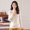Women's V-Neck Pure Wool Sweater: Stylish Long Sleeve Knitwear for Autumn/Winter