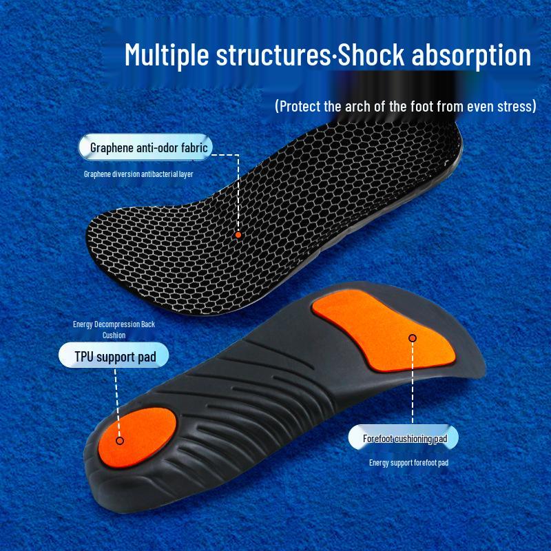 Orthopedic Arch Support Insoles for Flat Feet - Cushioning and Shock Absorbing for Men and Women