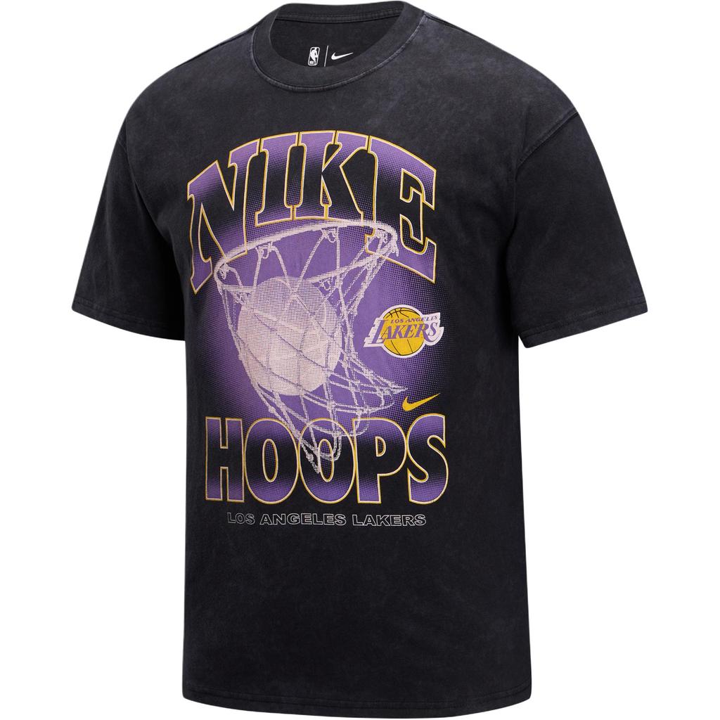 New Nike X NBA Courtside Los Angeles Lakers T Shirt Men's Black HQ1282-010