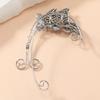 Bellissimo Elegante Ear Cuff da Elfo Fatato Vintage Foglia Fiore Filo di Alluminio Intrecciato Senza Foro Clip-On Orecchini Gioielli Cosplay da Donna