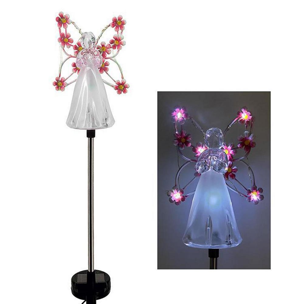 Solar LED Angel Lights Waterproof Outdoor Garden Decoration Lights Landscape Yard Patio Cemetery Stake Lights Lawn Night Lamp