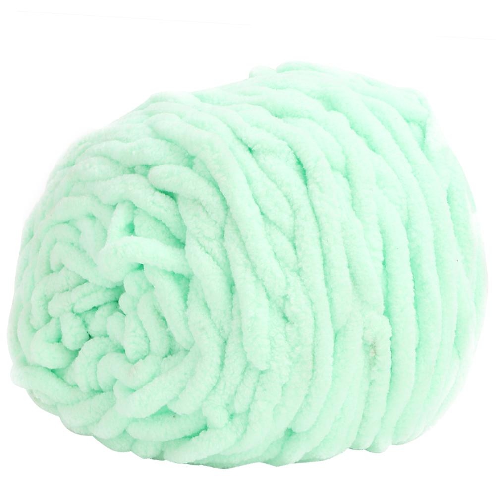 Single Thick Ice Strip Yarn Needle Knitting Woven Blanket Slipper Line(Milk White)