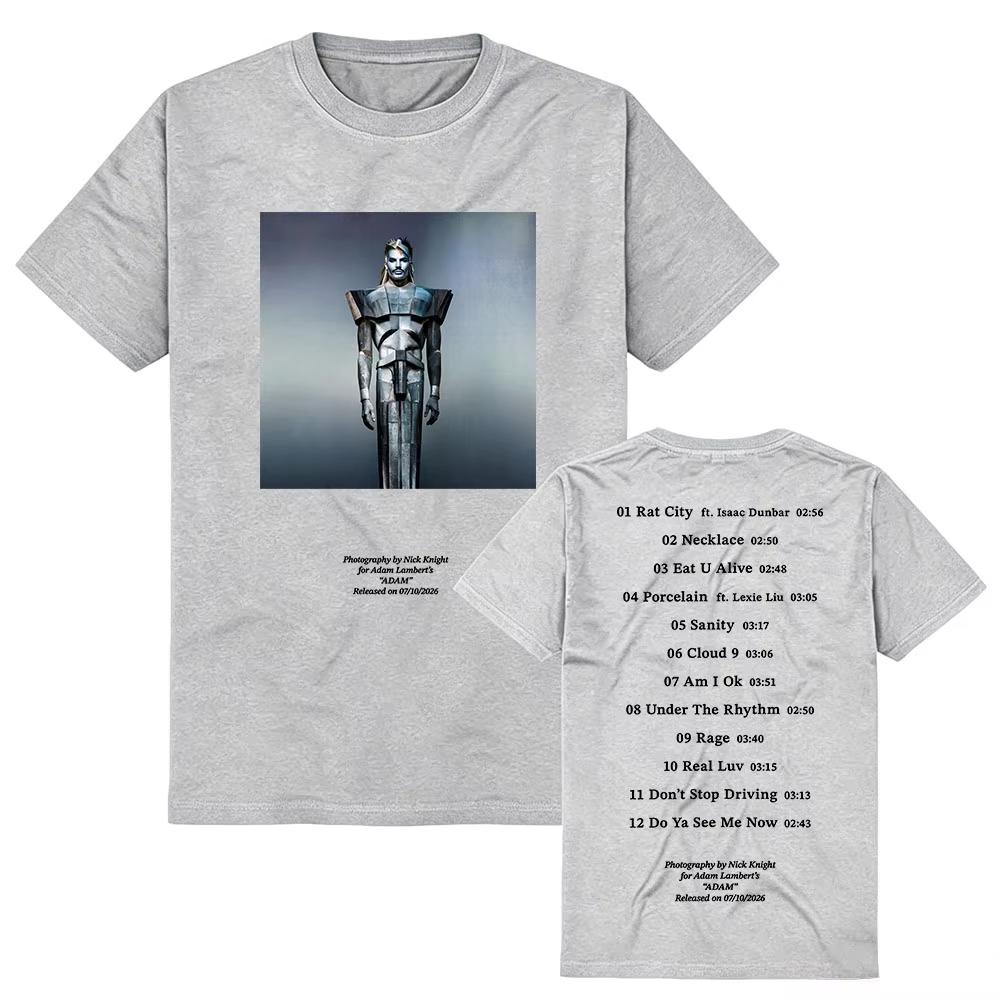 Summer Hot Sale AdamLambert Adam Album T-shirt Short Sleeve Summer O-neck Female Tshirts Unisex Harajuku Cotton Hip Hop Streetwear Oversized T-shirt