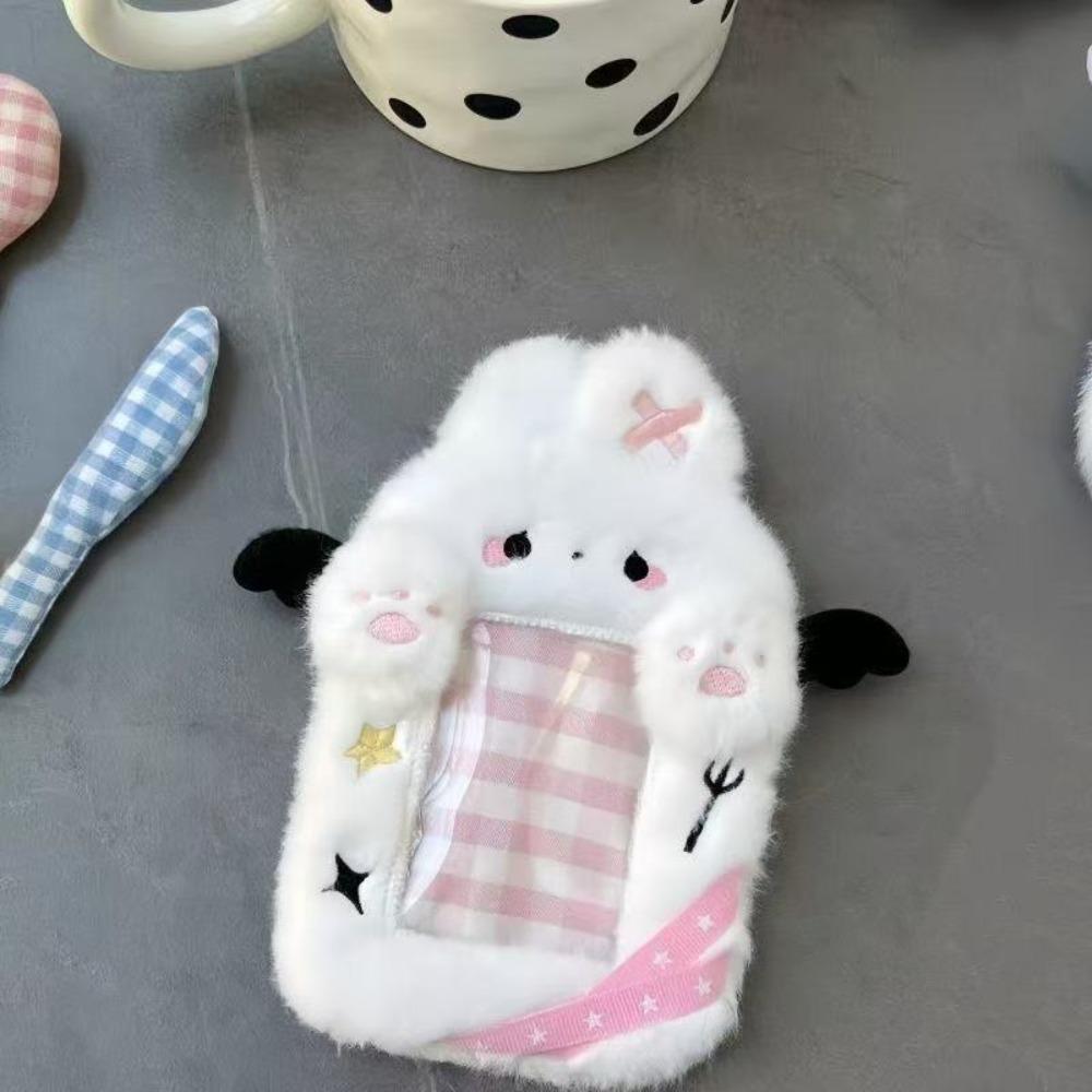 Cute 3In Card Holder Cartoon Cat/Rabbit Portable Photocards Holder Card Protective Cover Photo