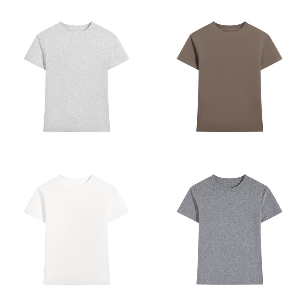 Korean Style Short Sleeve T Shirt For Women With Cotton Lycra Fabric Casual Fit Easy Care
