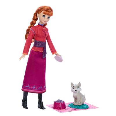 Mattel Disney Frozen Arendelle Animals Anna and the Wolf Dress-Up Doll House for Pretend Play, Ages 3 and Up, Red, JFG17