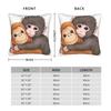 Cute Baby Monkey Named Punch Plush Hugging Pillow Case Print Pillow Cover For Wedding Party Home Decor Funny Pillowcases
