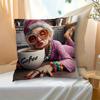 Short Plush Material pillowcaseWhimsical CharacterPrinted Pillowcases for Cozy Decor Sofa Seat Mattress Coverhome Decoration