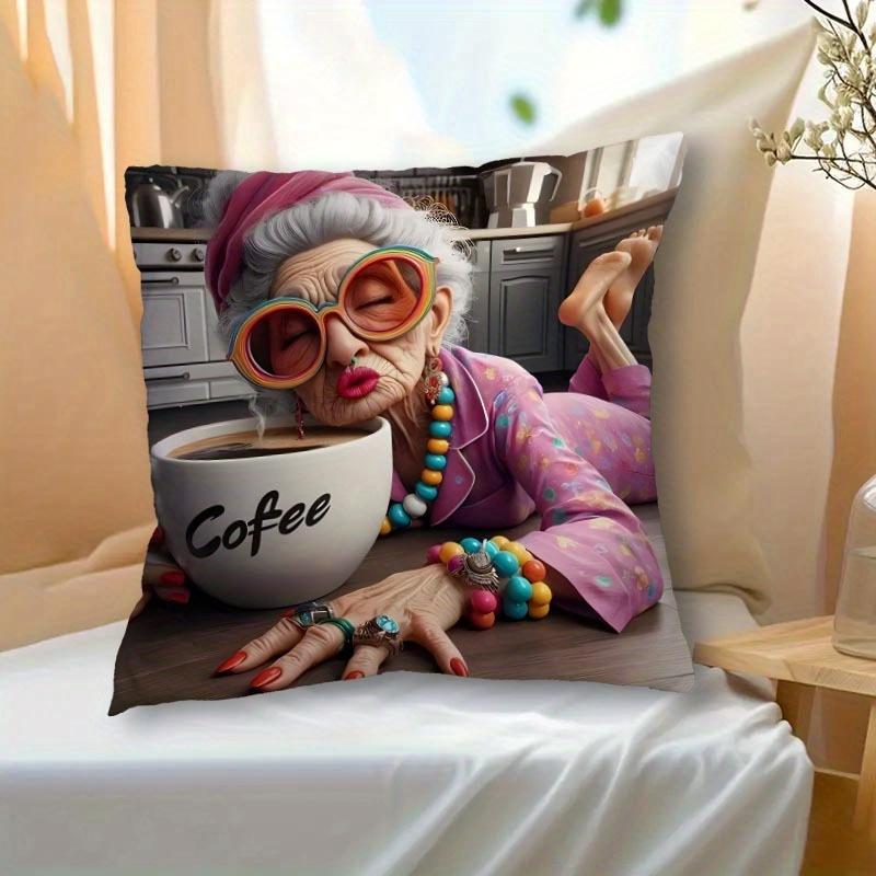 Short Plush Material pillowcaseWhimsical CharacterPrinted Pillowcases for Cozy Decor Sofa Seat Mattress Coverhome Decoration