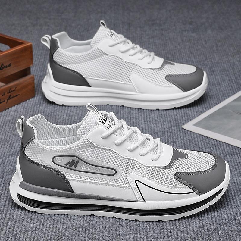 Summer men's shoes new breathable hollow mesh shoes men's trend versatile platform sports shoes casual dad shoes
