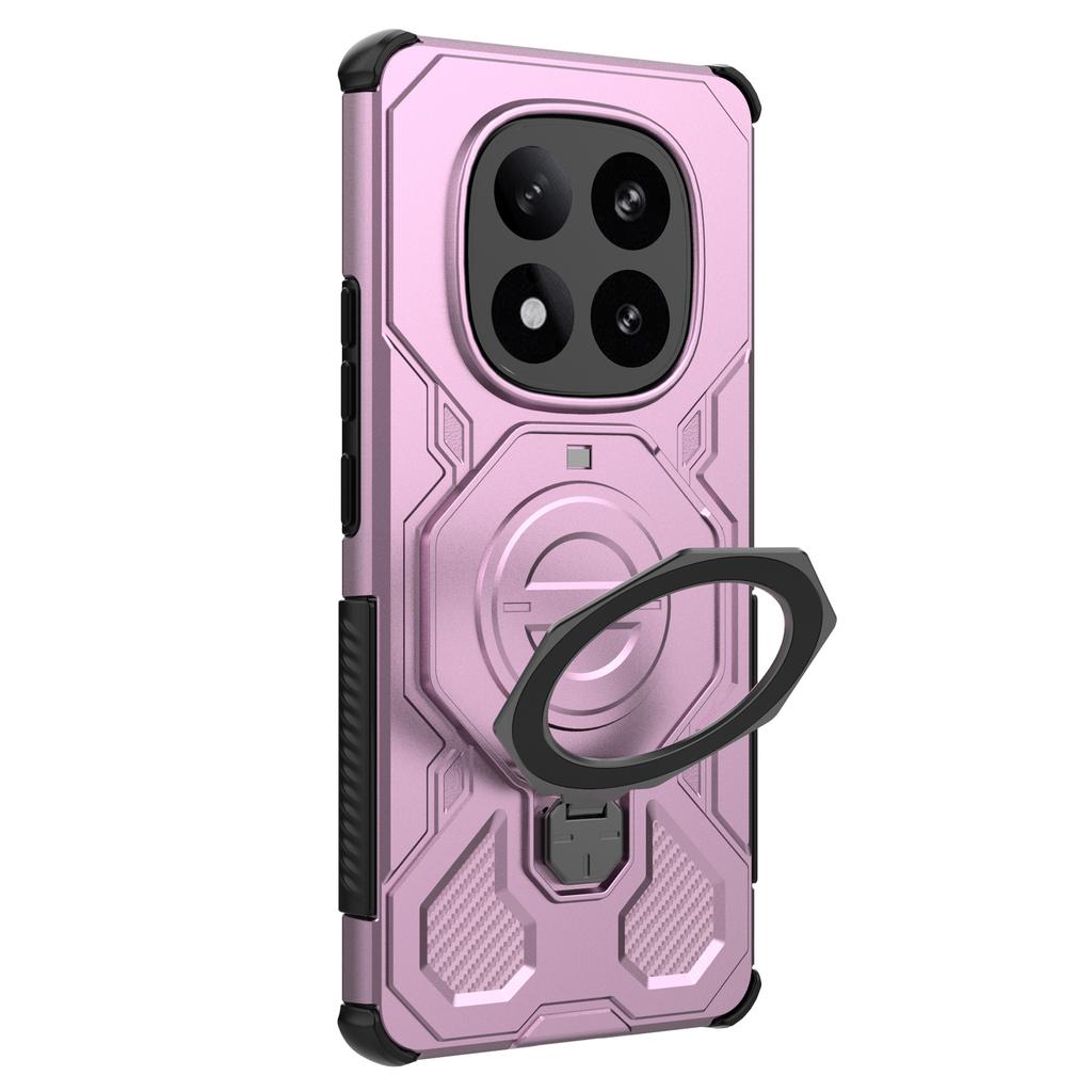 Pro Xiaomi Redmi Note 14 Pro+ 5G Magnetické pouzdro Otočný kovový stojánek Nárazuvzdorný PC+TPU Kryt na zadní stranu telefonu