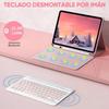 iPadA16 Tablet Case with Colorful Pink Backlit Bluetooth Keyboard for 11-inch