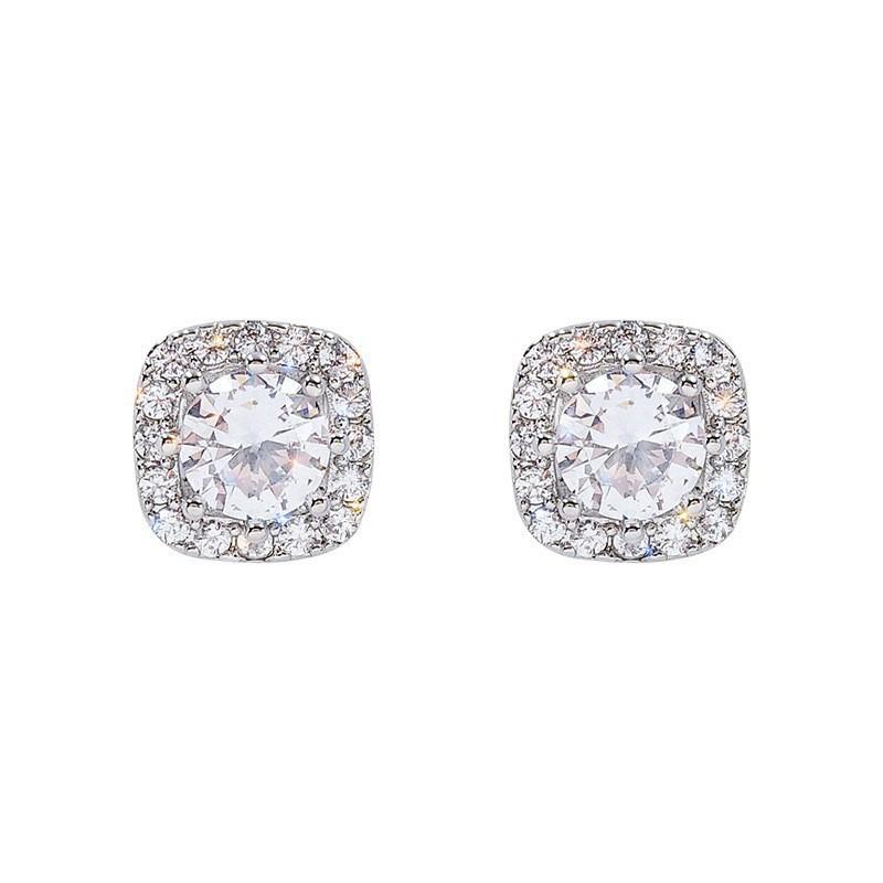 

Stylish, simple and exquisite, full of diamonds, square with diamonds, light luxury temperament, small and high-end design stud earrings.