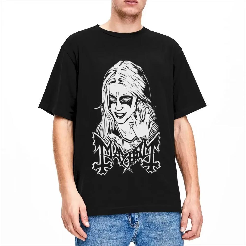 Mayhem Dead Merch Shirt for Men Women Casual 100% Cotton Tee Shirt Crewneck Short Sleeve Big Size Tops