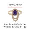 Elegant Oval Zirconia Open Ring Surround Design Adjustable Bridal Ring Wedding Party Gift