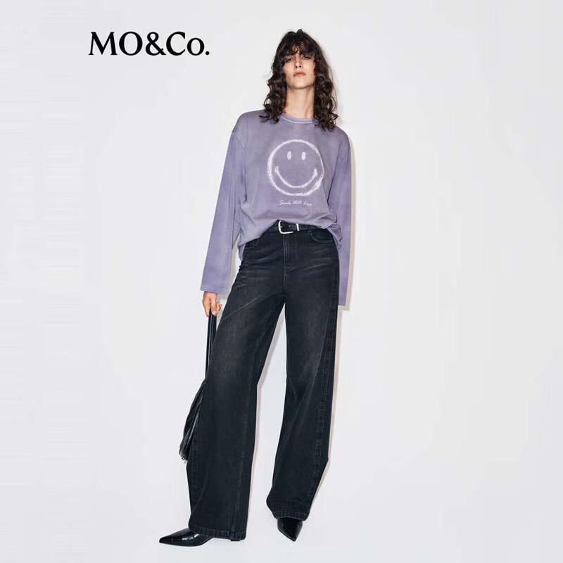 MO&Co. Women's Patchwork Wide-Leg Jeans