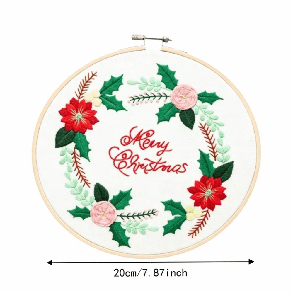 Handmade Christmas Embroidery Kit Snowman Tree Reindeer DIY Embroidery Kit Home Decor Suitable Beginners Cross Stitch Set