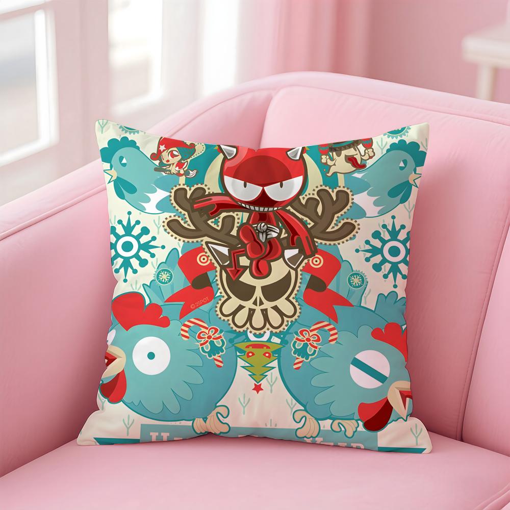 Mode DDADA DDEVIL DEVILS Kissenbezug Kissenhülle Kurzer Plüsch Verdeckter Reißverschluss Raum Sofa Kissenbezug