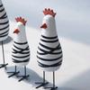 3Pcs Hand Painted Chicken Ornament Wood Chicken Figurine Rooster Gifts