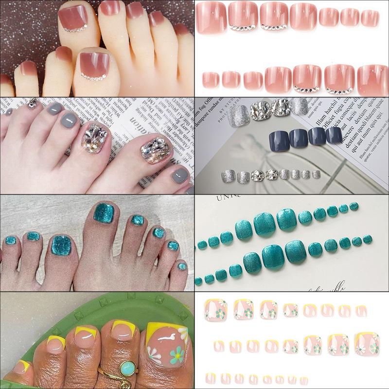 

Crystal Green Cat Eye Toenail Stickers - Handmade Light Therapy Nail Patches
