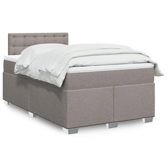 Maison Exclusive - Sommier à lattes de lit avec matelas Taupe 120x200 cm Tissu
