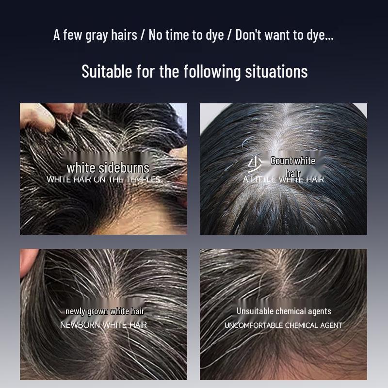 PAZT Caviar Hair Color Pen with Comb - Temporary Gray Hair Touch-up, Non-Fading.