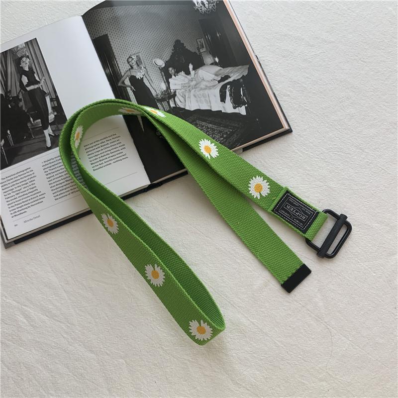 Daisy Belt Men'S And Women'S Non-Porous Canvas Adjustable Belt With Jeans Trend