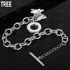925 Sterling Silver Three Butterfly Charm Bracelet - Exquisite Gift Jewelry