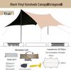 OEING Black Coated Octagonal Camping Sunshade Tarp