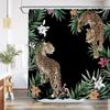 Plant Africa Leopard Shower Curtain Tropical Palm Leaf Zebra Toucan Flamingo Jungle Wild Animal Bathroom Decor Bath Curtains Set