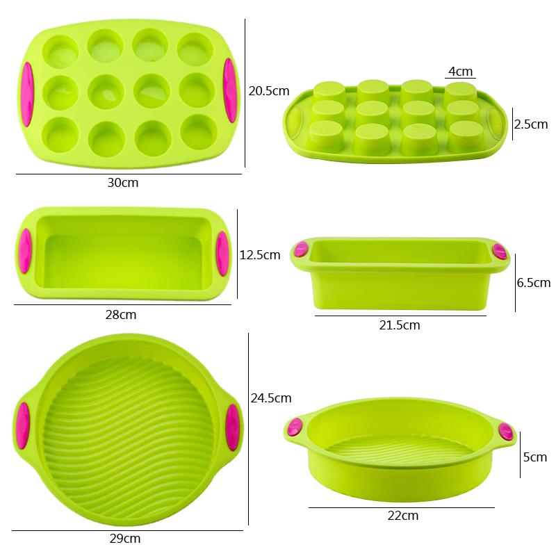 Rectangular Silicone Baking Cake Pan Cookie Sheet Molds Tray, Heat Resistant Nonstick Baking Tools for Muffin Loaf Bread Pizza