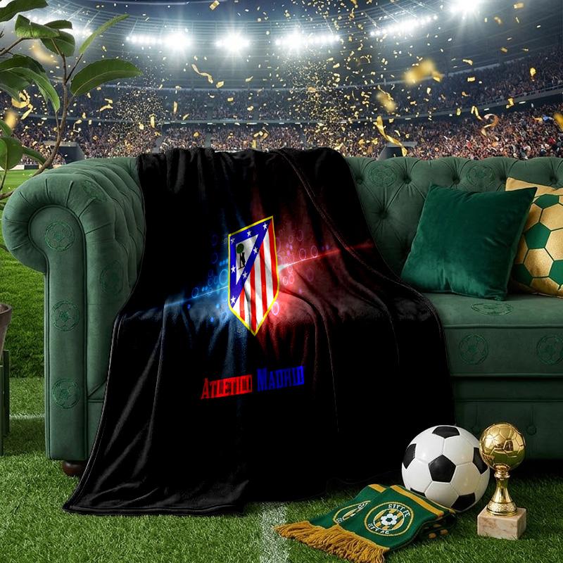 Coperta Atletico Madrid Stemma Coperte in Flanella Peluche per Divano Letto Regali per Uomini Donne Coperta da Viaggio Picnic Regali di Natale per Fan