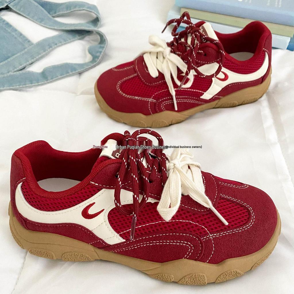 2025 Women's Red German Hiking & Casual Lightweight All-Match Skate Shoes