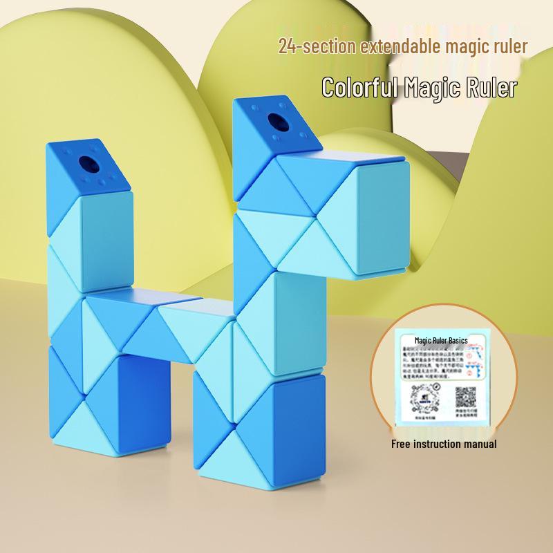 Folding Magic Ruler Set: Colorful Educational Toy for Kids - 24/36/48/60/72 pcs.