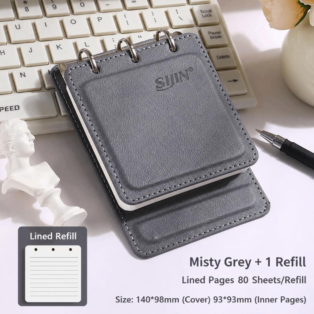 A7 Loose-leaf Notebook PU Leather Mini Journal Durable Note Pad Travel