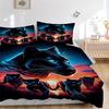 3pcs Panther Family Duvet Cover Set - Includes 1 Duvet Cover and 2 Pillowcases, No Quilt Core, All-Season Home Decor yy251111042