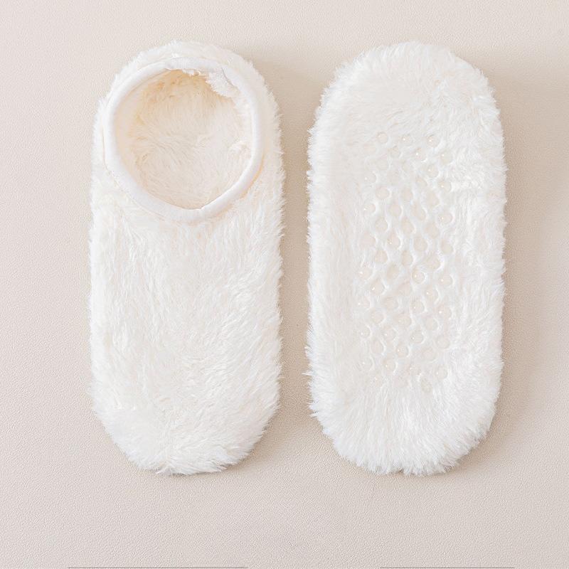 Winter Thick Coral Fleece Floor Socks - Home Anti-slip Sock Cover - Pure Color - Versatile - Boat Socks - Fall and Winter Sleep Socks
