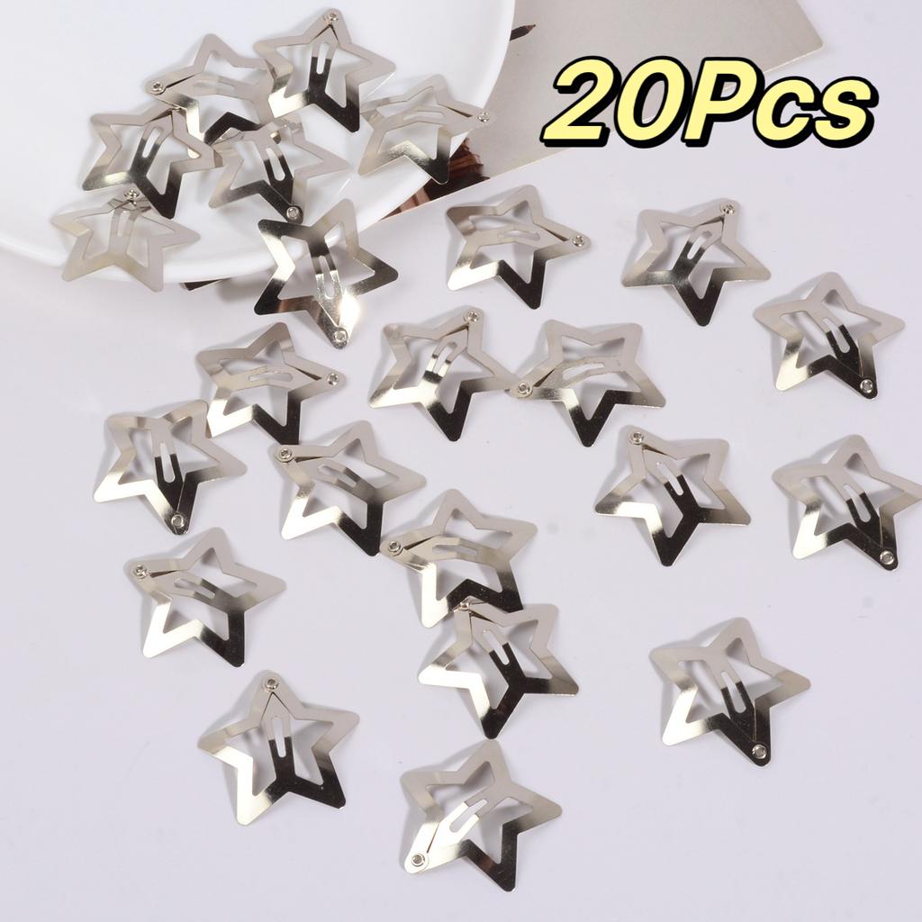10/20/30 Stück Metall Stern Kopfschmuck Frauen Mädchen Y2K Silber Haarspange Haarspange Süße Schnapp-Haarnadeln Punk Haarspangen Accessoires