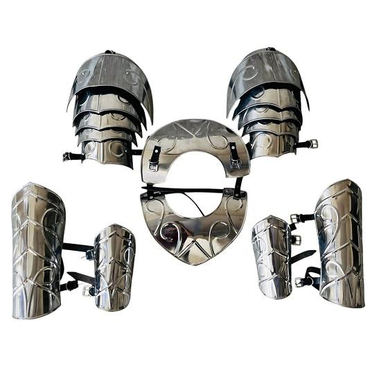 Set di Armatura Medievale in Acciaio da Donna Costume da Cavaliere Gotico Fatto a Mano, Attrezzatura Protettiva per LARP, Cosplay, Rievocazione