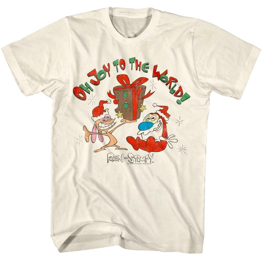 Ren and Stimpy Oh Joy to the World Men s T Shirt 3XL